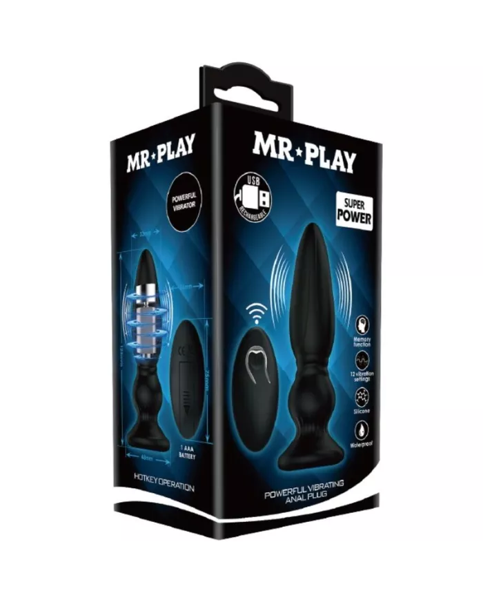 MR PLAY - PUISSANT VIBRATEUR TÉLÉCOMMANDE PLUG ANAL NOIR MR PLAY - PUISSANT VIBRATEUR TÉLÉCOMMANDE PLUG ANAL NOIR