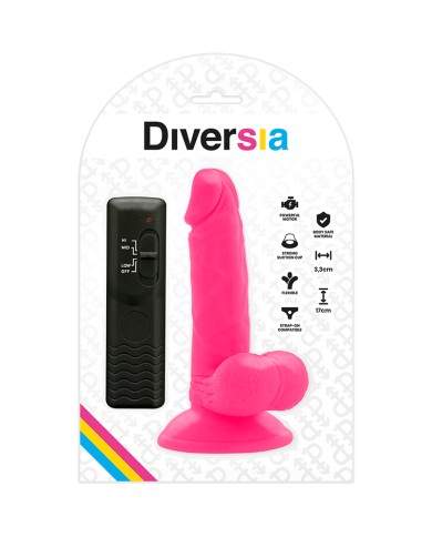 DIVERSIA - DILDO VIBRANT FLEXIBLE ROSE 17 CM -O- 3.3 CM