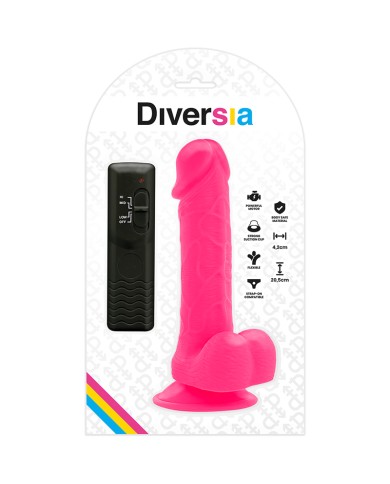 DIVERSIA - DILDO VIBRANT FLEXIBLE ROSE 20.5 CM -O- 4.2 CM