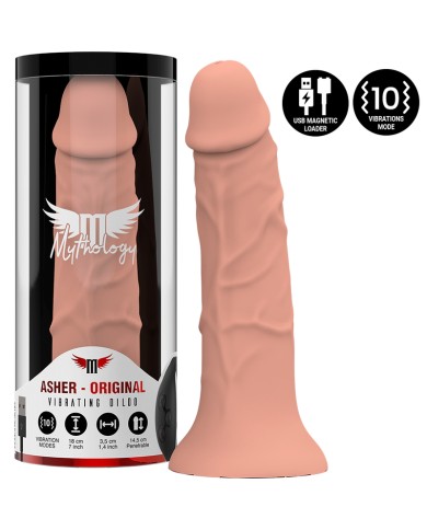 MYTHOLOGY - ASHER ORIGINAL DILDO S - VIBRATEUR COMPATIBLE AVEC LA TECHNOLOGIE SANS FIL WATCHME