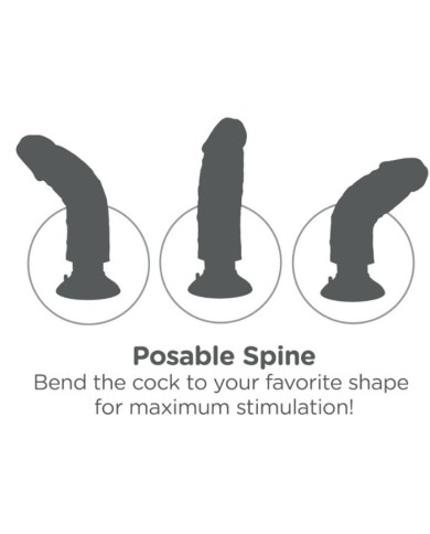 KING COCK - GODE VIBRANT AVEC TESTICULES 23 CM NOIR