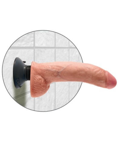 KING COCK - GODE VIBRATEUR AVEC TESTICULES 23 CM NATUREL