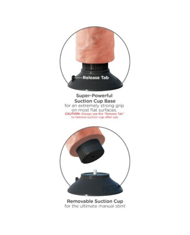 KING COCK - GODE VIBRATEUR AVEC TESTICULES 23 CM NATUREL