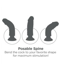 KING COCK - GODE VIBRATEUR AVEC TESTICULES 25.5 CM COULEUR MARRON