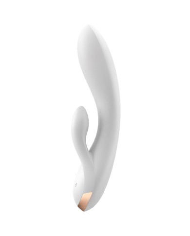SATISFYER - APPLICATION VIBRATEUR DOUBLE FLEX BLANC