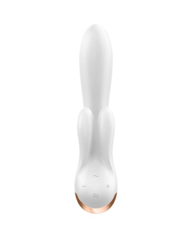 SATISFYER - APPLICATION VIBRATEUR DOUBLE FLEX BLANC