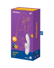 SATISFYER - APPLICATION VIBRATEUR DOUBLE FLEX BLANC