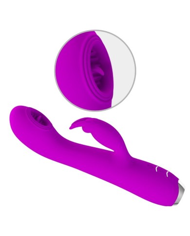 PRETTY LOVE - VIBRATEUR RECHARGEABLE RACHEL AVEC VENTOUSE VIOLETTE