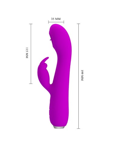 PRETTY LOVE - VIBRATEUR RECHARGEABLE RACHEL AVEC VENTOUSE VIOLETTE