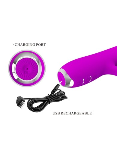 PRETTY LOVE - VIBRATEUR RECHARGEABLE RACHEL AVEC VENTOUSE VIOLETTE