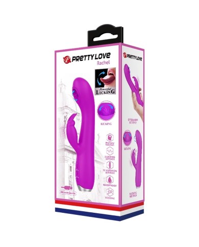 PRETTY LOVE - VIBRATEUR RECHARGEABLE RACHEL AVEC VENTOUSE VIOLETTE