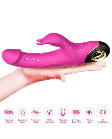 ARMONY - METEROR DILDO VIBRATEUR LAPIN ROTATEUR FUCHSIA