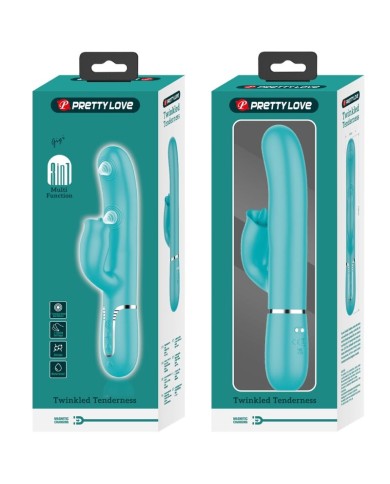 PRETTY LOVE - VIBRATEUR LAPIN À LÉCHER VERT AQUA