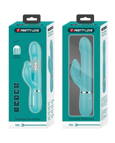 PRETTY LOVE - PERLES VIBRATEUR LAPIN VERT AQUA