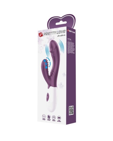 PRETTY LOVE - ANDRE VIBRATEUR RABBIT & STIMULATEUR DE POINT G VIOLET