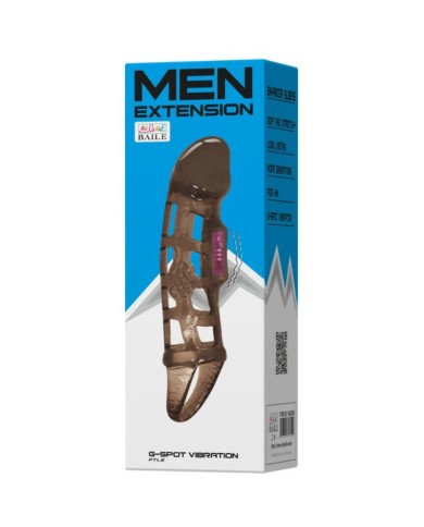 BAILE - MANCHON DEXTENSION DE PÉNIS DE AVEC VIBRATION ET SANGLE 13.5 CM