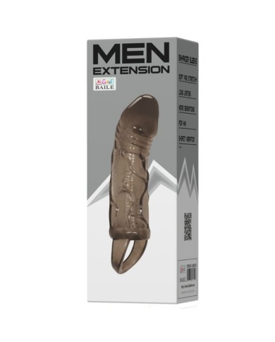 BAILE - HOUSSE DEXTENSION DE PÉNIS AVEC SANGLE POUR TESTICULES NOIR 13.5 CM