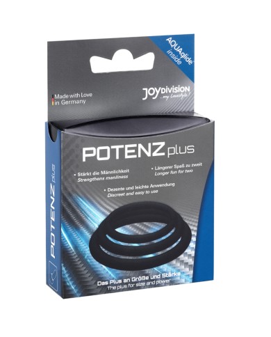 JOYDIVISION POTENZDUO - PLUS LOT DE 3 ANNEAUX NOIR - S, M, L