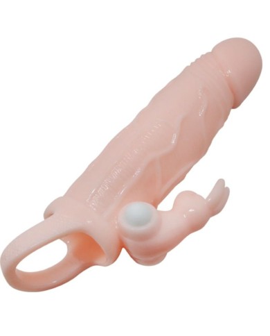 BAILE - COUVERCLE DE PÉNIS BRAVE MAN AVEC CHAIR DE LAPIN ET DOUBLE MOTEUR 16.5 CM