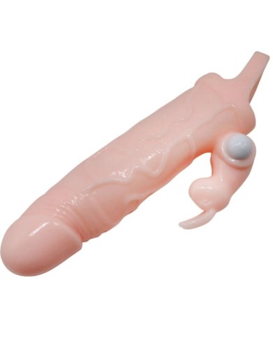 BAILE - COUVERCLE DE PÉNIS BRAVE MAN AVEC CHAIR DE LAPIN ET DOUBLE MOTEUR 16.5 CM