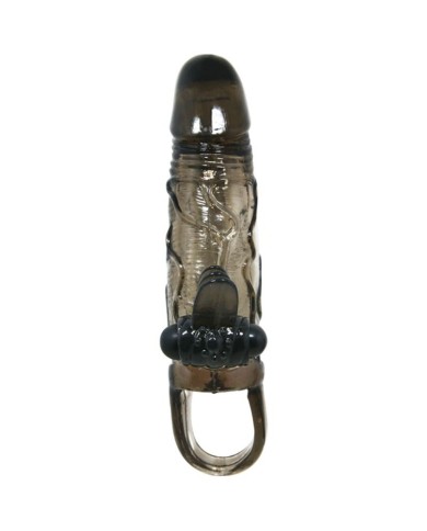 BAILE - COUVRE-PÉNIS BRAVE MAN AVEC STIMULATION CLITO ET ANAL DOUBLE BULLET NOIR 16.5 CM