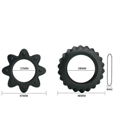 BAILE - KIT 2 ANNEAUX FLEURI EN SILICONE