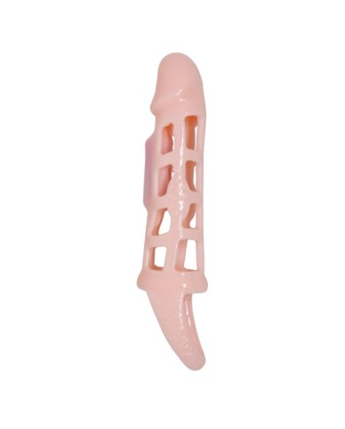 BAILE - COUVERTURE DEXTENSION DE PÉNIS AVEC VIBRATION ET SANGLE NATURELLE 13,5 CM