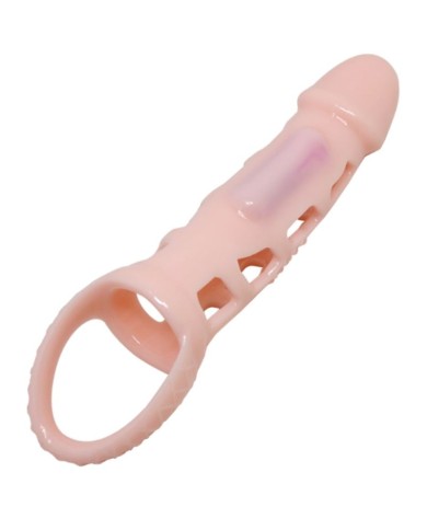 BAILE - COUVERTURE DEXTENSION DE PÉNIS AVEC VIBRATION ET SANGLE NATURELLE 13,5 CM