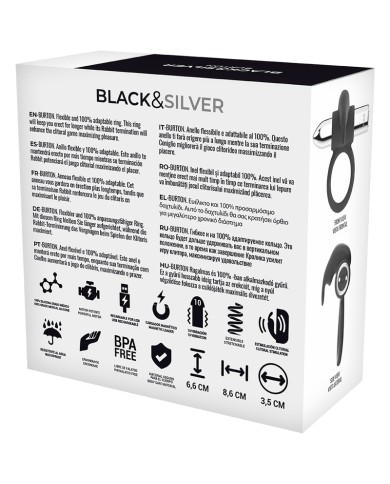 BLACK&SILVER - BAGUE RECHARGEABLE BURTON 10 MODES DE VIBRATION