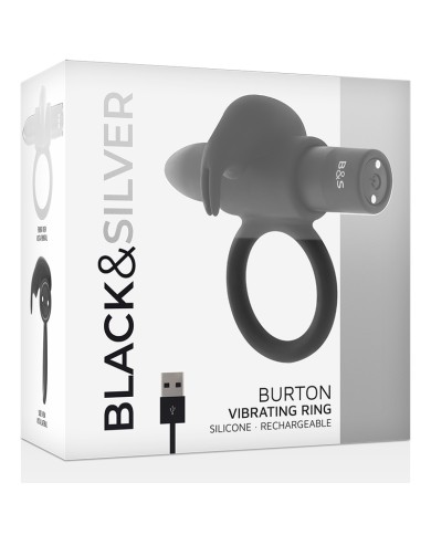 BLACK&SILVER - BURTON RING 10 MODES DE VIBRATION NOIR