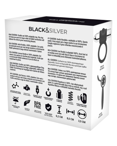 BLACK&SILVER - BAGUE RECHARGEABLE CAMERON ARGENT