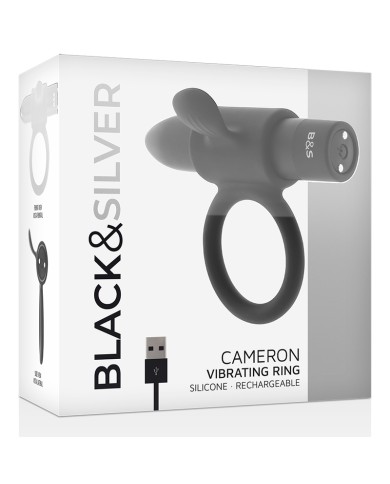 BLACK&SILVER - BAGUE RECHARGEABLE CAMERON NOIR