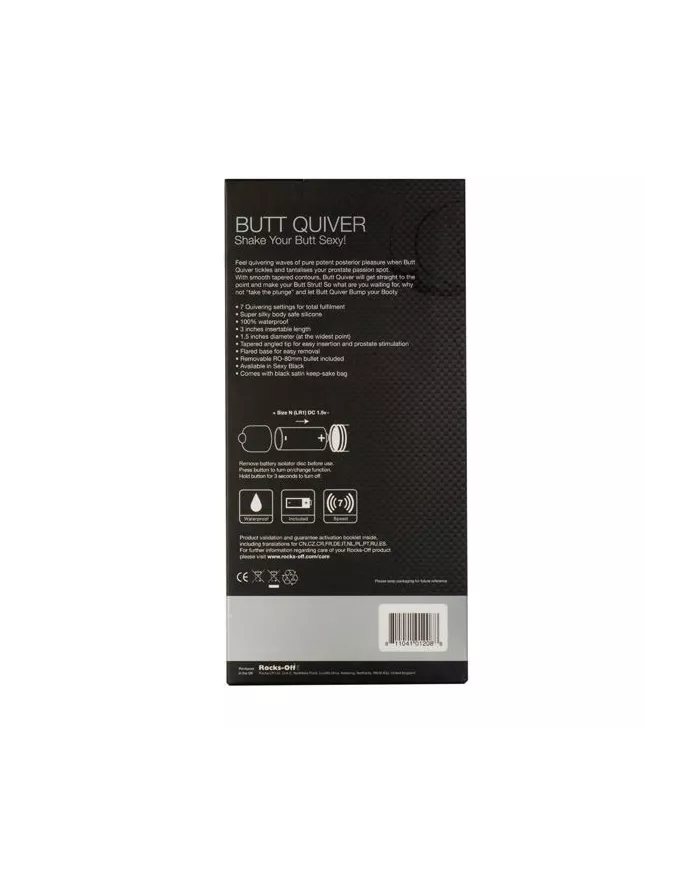 ROCKS-OFF - STIMULATEUR BUTT QUIVER P-POINT 7 VITESSES NOIR ROCKS-OFF - STIMULATEUR BUTT QUIVER P-POINT 7 VITESSES NOIR