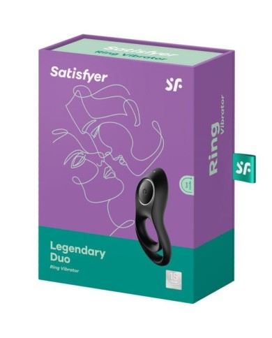 SATISFYER - VIBRATEUR ANNEAU DUO LÉGENDAIRE NOIR