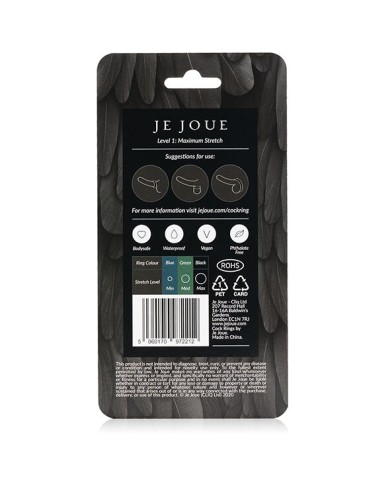 JE JOUE - ANNEAU PÉNIAL EN SILICONE EXTENSION MAXIMALE - NOIR