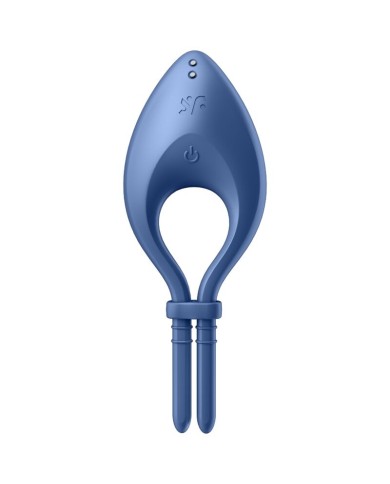 SATISFYER - APPLICATION BULLSEYE RING VIBRATOR BLEU