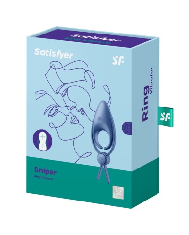 SATISFYER - VIBRATEUR ANNEAU SNIPER BLEU
