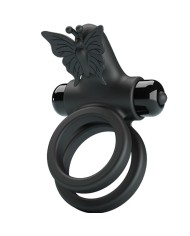 PRETTY LOVE - DOUBLE ANNEAU VIBRANT AVEC STIMULATEUR NOIR