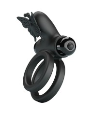 PRETTY LOVE - DOUBLE ANNEAU VIBRANT AVEC STIMULATEUR NOIR