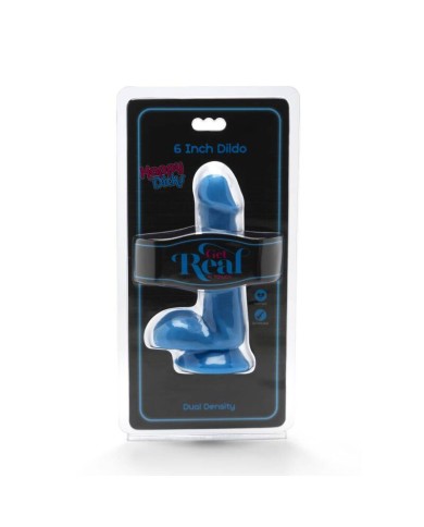 GET REAL - GODE HAPPY DICKS 12 CM BALLES BLEU