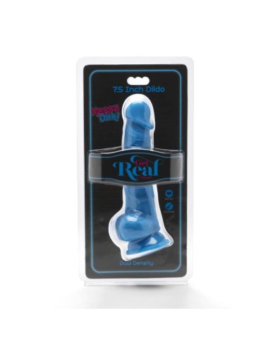 GET REAL - HAPPY DICKS 19 CM AVEC BALLES BLEU