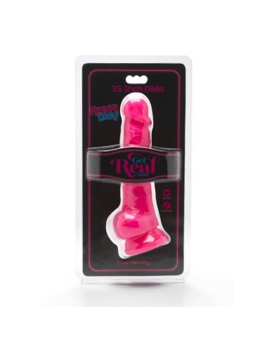 GET REAL - HAPPY DICKS 19 CM AVEC BALLES ROSE