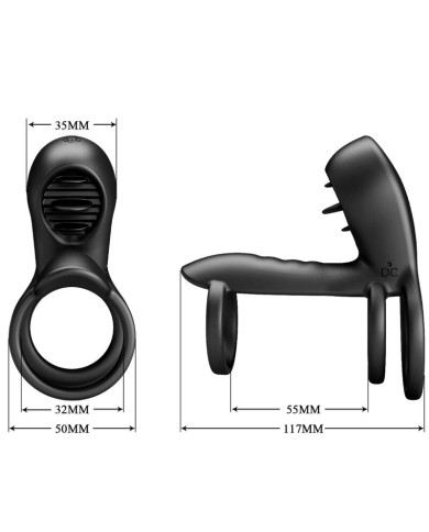 PRETTY LOVE - GAINE PÉNIS JAMMY 12 VIBRATIONS AVEC LANGUE EN SILICONE RECHARGEABLE