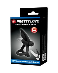 PRETTY LOVE - ANNEAU VIBRANT 10 VIBRATIONS SILICONE NOIR