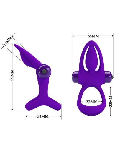 PRETTY LOVE - ANNEAU VIBRATEUR 10 VIBRATIONS SILICONE VIOLETTE