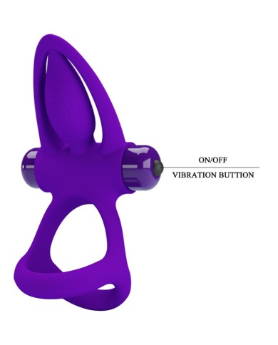 PRETTY LOVE - ANNEAU VIBRATEUR 10 VIBRATIONS SILICONE VIOLETTE
