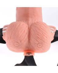 FETISH FANTASY SERIES - HARNAIS RÉGLABLE TÉLÉCOMMANDE PÉNIS RÉALISTE AVEC TESTICULES RECHARGEABLES ET VIBRATEUR 15 CM