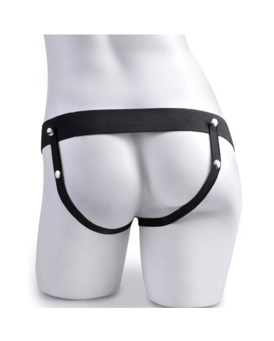 FETISH FANTASY SERIES - HARNAIS RÉGLABLE TÉLÉCOMMANDE PÉNIS RÉALISTE AVEC TESTICULES RECHARGEABLES ET VIBRATEUR 15 CM