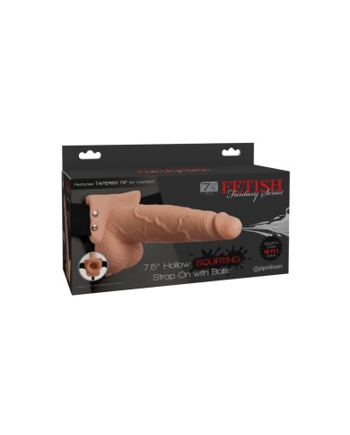 FETISH FANTASY SERIES - HARNAIS RÉGLABLE PÉNIS RÉALISTE AVEC BALLES ÉJACULANTES 19 CM