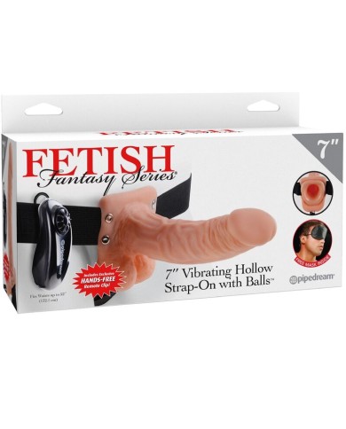 FETISH FANTASY SERIES - HARNAIS RÉGLABLE TÉLÉCOMMANDE PÉNIS RÉALISTE AVEC TESTICULES 17,8 CM